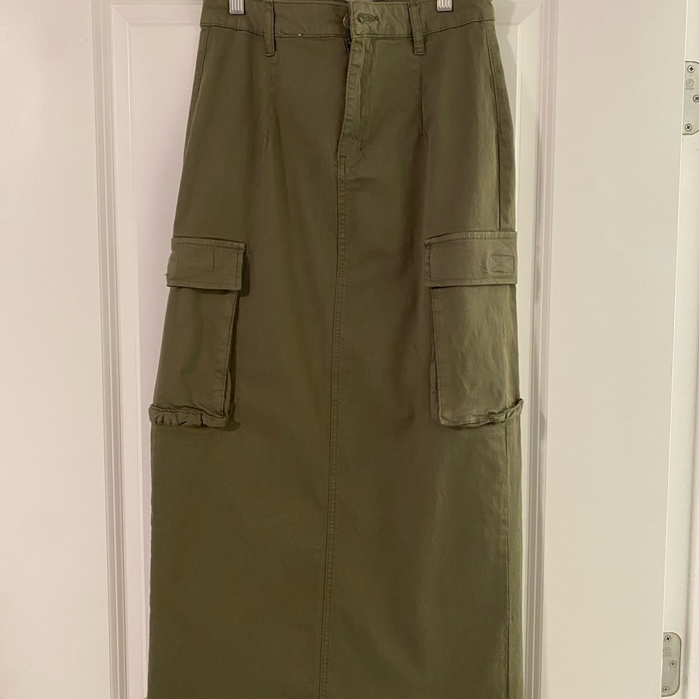 PacSun Green Cargo Maxi Skirt Casual